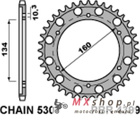 PBR ZĘBATKA TYLNA 4399 43 C45 CBR 900 RR`00-03, CBR 1000RR`06-15 (JTR1306.43) (ŁAŃC. 530) (+1)