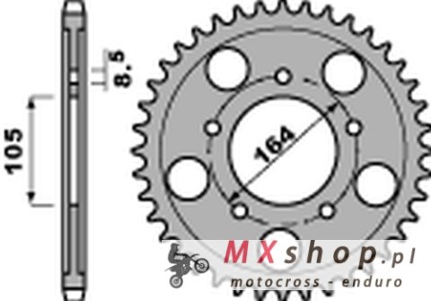 PBR ZĘBATKA TYLNA 4557 46 C45 GILERA GP 800 '09-'19, APRILIA SRV 850 '12 (ŁAŃC. 525) (STD.-1) (JTR-BRAK)