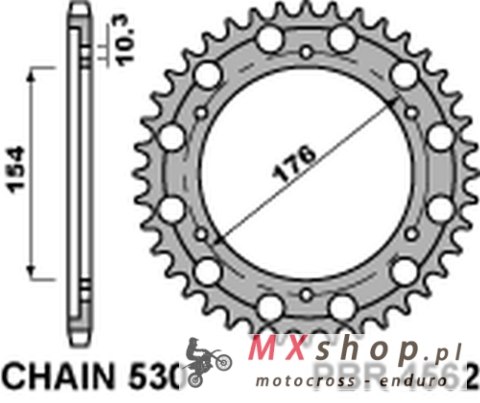 PBR ZĘBATKA TYLNA 4562 46 C45 HONDA CB 1000R '08-'18 (JTR1340.46) (ŁAŃC.530) (SDT.+2)