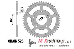 PBR ZĘBATKA TYLNA 4750 42 HONDA CRF 1000 / 1100 L AFRICA TWIN / ADVENTURE SPORT '16-'23 (475042JTZBK) (ŁAŃC. 525) KOLOR CZARNY