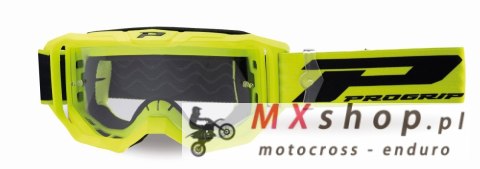 PROGRIP GOGLE PG3300-310 TR VISION KOLOR ŻÓŁTY FLUO MAT (SZYBA PG3310 PRZEZROCZYSTA ANTISCRATCH, NO FOG, ANTI UV)