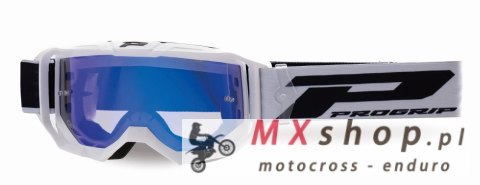 PROGRIP GOGLE PG3300-323 FL VISION KOLOR BIAŁY MAT (SZYBA PG3346 NIEBIESKA LUSTRZANA ANTISCRATCH, NO FOG, ANTI UV)