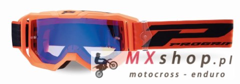 PROGRIP GOGLE PG3300-409 FL VISION KOLOR BIAŁY MAT (SZYBA PG3346 NIEBIESKA LUSTRZANA ANTISCRATCH, NO FOG, ANTI UV)