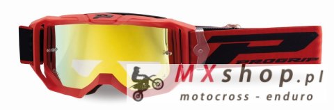 PROGRIP GOGLE PG3300-411 FL VISION KOLOR CZERWONY MAT (SZYBA PG3347 ŻÓŁTA LUSTRZANA ANTISCRATCH, NO FOG, ANTI UV)