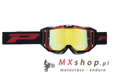 PROGRIP GOGLE PG3303-125 FL VISTA KOLOR CZARNY CZERWONY (SZYBA PG3347 ŻÓŁTA LUSTRZANA, ANTISCRATCH, NO FOG, ANTI UV + SZYBA PG33