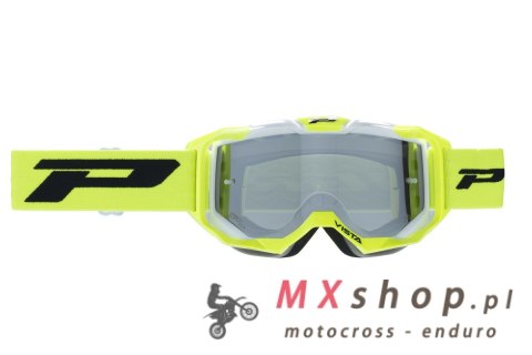 PROGRIP GOGLE PG3303-405 FL VISTA KOLOR ŻÓŁTY FLUO BIAŁY (SZYBA PG3352 SREBRNA LUSTRZANA, ANTISCRATCH, NO FOG, ANTI UV + SZYBA P