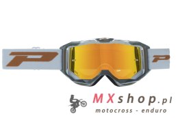 PROGRIP GOGLE PG3303-406 FL VISTA KOLOR SZARY (SZYBA PG3350 POMARAŃCZOWA LUSTRZANA, ANTISCRATCH, NO FOG, ANTI UV + SZYBA PG3310 