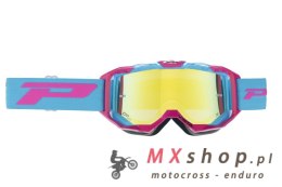 PROGRIP GOGLE PG3303-407 FL VISTA KOLOR FUXIA NIEBIESKI (SZYBA PG3347 ŻÓŁTA LUSTRZANA, ANTISCRATCH, NO FOG, ANTI UV + SZYBA PG33