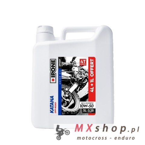 IPONE KATANA OFF ROAD 10W50 OLEJ SILNIKOWY 100% SYNTETYK 5L (ESTER, MA2) - PROMOCJA 4+1 (AKC) (4)ZASTĘPUJE 800017