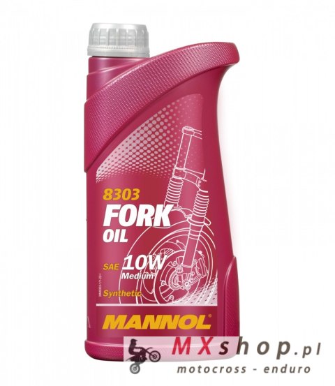 MANNOL OLEJ DO TELESKOPÓW / AMORTYZATORÓW / ZAWIESZENIA FORK OIL SAE 10W 1L (8303) (20)