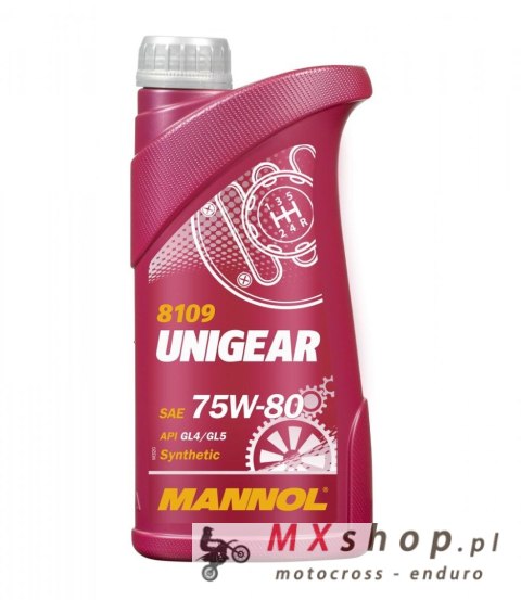 MANNOL UNIGEAR 75W80 API GL4/GL5 - OLEJ PRZEKŁADNIOWY SEMISYNTETIC 1L (75W-80) (8109)
