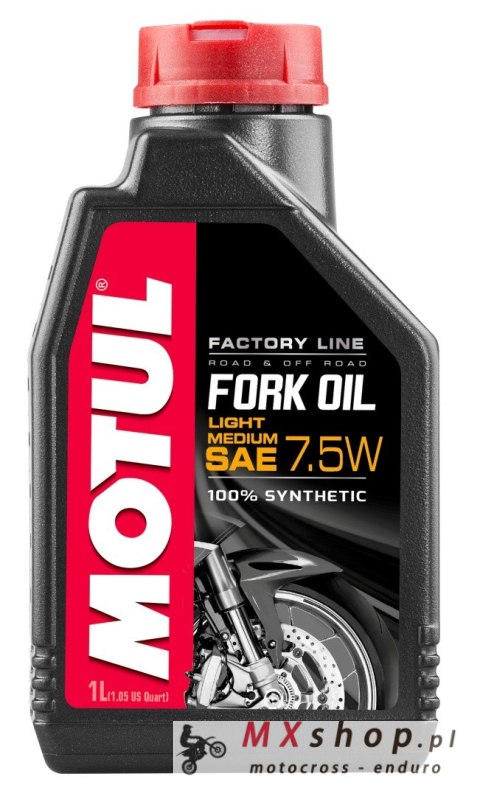 MOTUL OLEJ DO TELESKOPÓW / AMORTYZATORÓW / ZAWIESZENIA FORK OIL FACTORY LINE 7,5W MEDIUM (SYNTETYCZNY) 1L