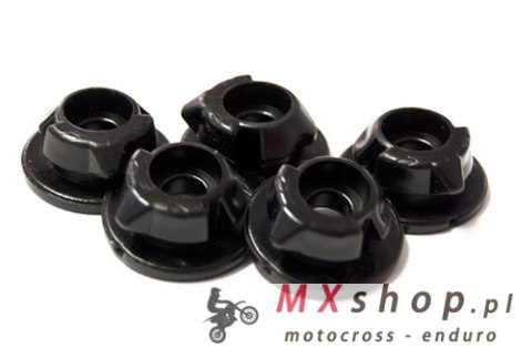 RACETECH (RTECH) ZATRZASKI (CLICK) MOCOWANIA BOCZKÓW I POKRYWY FILTRA POWIETRZA KOLOR CZARNY (5 SZT.) KTM SX 85 '18-'23, SX/SX-F