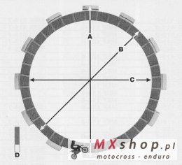 PROX PRZEKŁADKI TARCZ SPRZĘGŁOWYCH YAMAHA YZF 250 01-18, WRF 250 01-'19 (P099-8)