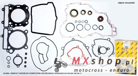 PROX KOMPLET USZCZELEK Z KOMPLETEM USZCZELNIACZY SILNIKOWYCH KTM SXF 250 '05-'12, EXCF 250 07-13