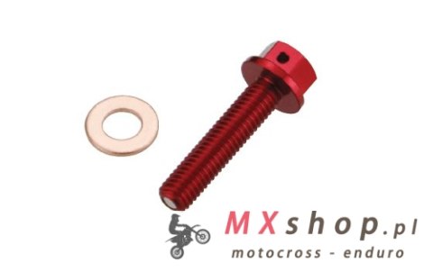 ACCEL KOREK SPUSTOWY OLEJU HONDA CRF 150 R '07-'16 ( Z MAGNESEM) KOLOR CZERWONY (MDP-01RD) - PROMOCJA