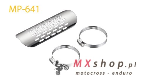 ACCEL OSŁONA KOLANKA WYDECHOWEGO 4T - KOLOR SREBRNY (STAL NIERDZEWNA) (MP641SV)