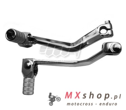 M.C. DŹWIGNIA ZMIANY BIEGÓW HUSQVARNA WR250300/360 '00-'13 (ALUMINIOWA) KOLOR SREBRNY, KOŃCÓWKA STALOWA