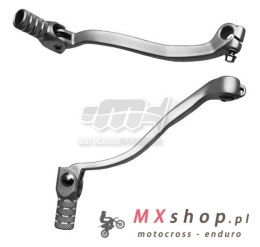 M.C. DŹWIGNIA ZMIANY BIEGÓW KAWASAKI KX 250 F '04-'05, RMZ 250 '04-'06 (ALUMINIOWA) KOLOR SREBRNY, KOŃCÓWKA STALOWA
