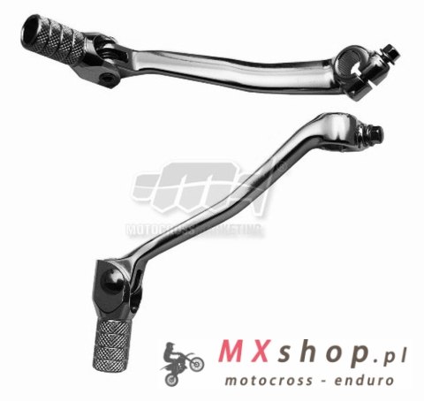 M.C. DŹWIGNIA ZMIANY BIEGÓW KAWASAKI KX 450F '16-'25, KX 450 X '21-'25 (ALUMINIOWA) KOLOR SREBRNY, KOŃCÓWKA STALOWA