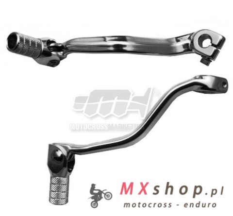 M.C. DŹWIGNIA ZMIANY BIEGÓW KAWASAKI KX 85 '01-'25 (ALUMINIOWA) KOLOR SREBRNY, KOŃCÓWKA STALOWA