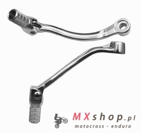 M.C. DŹWIGNIA ZMIANY BIEGÓW KTM SX 85 '03-'17, HUSQVARNA TC 85 '14-'17 (ALUMINIOWA)(KUTA) KOLOR SREBRNY, KOŃCÓWKA STALOWA