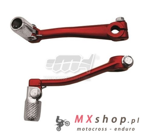 M.C. DŹWIGNIA ZMIANY BIEGÓW MINARELLI AM6 (50CCM) (ALUMINIOWA) KOLOR CZERWONY, KOŃCÓWKA STALOWA