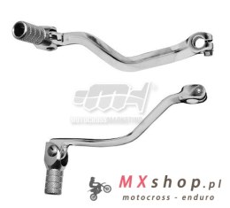 M.C. DŹWIGNIA ZMIANY BIEGÓW SHERCO SE 250/300R '14-'25 SE-R 125 '18-'25 (ALUMINIOWA) KOLOR SREBRNY, KOŃCÓWKA STALOWA