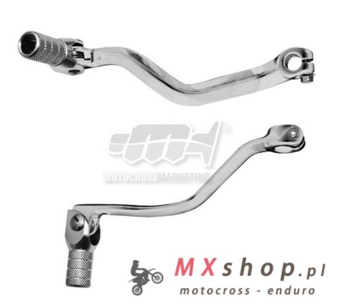 M.C. DŹWIGNIA ZMIANY BIEGÓW SHERCO SE 250/300R '14-'25 SE-R 125 '18-'25 (ALUMINIOWA) KOLOR SREBRNY, KOŃCÓWKA STALOWA