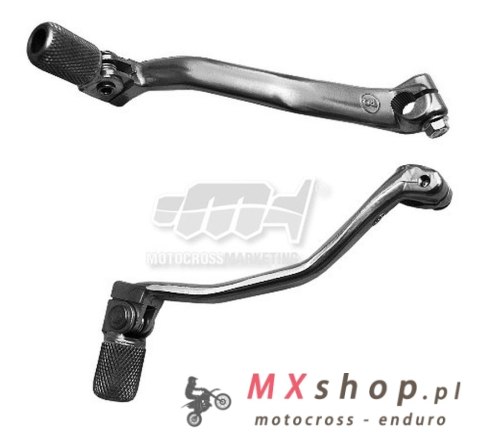 M.C. DŹWIGNIA ZMIANY BIEGÓW YAMAHA YZ 125/250 '05-'25, FANTIC XE / XX 125 '21-'25 (ALUMINIOWA) (KUTA) KOLOR SREBRNY, KOŃCÓWKA ST