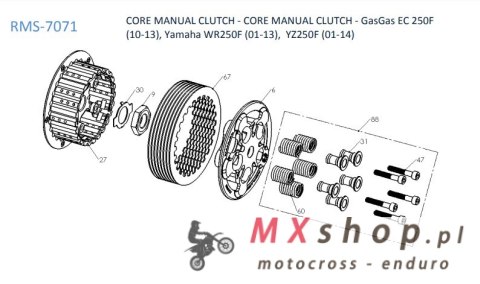 REKLUSE WYPRZEDAŻ SPRZĘGŁO MANUALNE CORE - GASGAS EC 250F '10-'15, EC 300F '13-'15, YAMAHA WR250F '01-'18, YZ250F '01-'18, YZ250