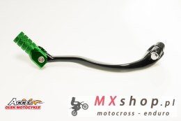 ACCEL DŹWIGNIA ZMIANY BIEGÓW KAWASAKI KXF 250 '06-'08 ALUMINIOWA KOLOR CZARNY, KOŃCÓWKA ZIELONA