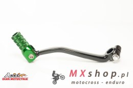 ACCEL DŹWIGNIA ZMIANY BIEGÓW KAWASAKI KXF 250 '09-'22 ALUMINIOWA KOLOR CZARNY, KOŃCÓWKA ZIELONA (13156-0124)