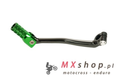 ACCEL DŹWIGNIA ZMIANY BIEGÓW KAWASAKI KXF 450 '06-'08 ALUMINIOWA KOLOR CZARNY, KOŃCÓWKA ZIELONA