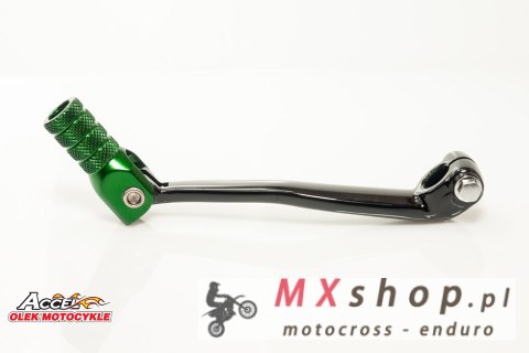 ACCEL DŹWIGNIA ZMIANY BIEGÓW KAWASAKI KXF 450 '09-'16 ALUMINIOWA KOLOR CZARNY, KOŃCÓWKA ZIELONA