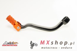 ACCEL DŹWIGNIA ZMIANY BIEGÓW KTM 4T SXF/EXCF 250/450/520/525/530, EXCF 350 '12-'16 ALUMINIOWA KOLOR CZARNY, KOŃCÓWKA POMARAŃCZOW