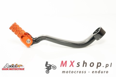 ACCEL DŹWIGNIA ZMIANY BIEGÓW KTM SXF250/350 '16-'19, EXCF 250/350 '17-'19, HUSQVARNA ALUMINIOWA KOLOR CZARNY, KOŃC. POMARAŃCZ. (