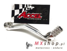 ACCEL DŹWIGNIA ZMIANY BIEGÓW YAMAHA YZ 125/250 '05-'25, FANTIC XE / XX 125 '21-'25 ALUMINIOWA KOLOR SREBRNY (LCA4305)