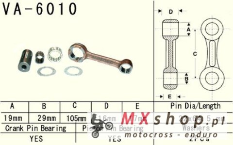 VESRAH KORBOWÓD YAMAHA YZ 125 (YZ125) '01-'04