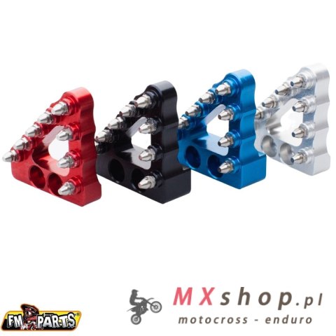 FM-PARTS STOPKA DŹWIGNI HAMULCA TYLNEGO (SZEROKA) SHERCO SE/SEF '13-'24 KOLOR SREBRNY