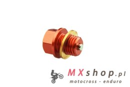 SCAR RACING KOREK SPUSTOWY OLEJU Z MAGNESEM KTM SX / SXF / EXCF, HUSQVARNA TC / TX / FE / FX, GAS GAS MC / EC / EX KOLOR POMARAŃ