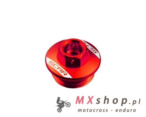SCAR RACING KOREK WLEWU OLEJU KAWASAKI KX 250 '19-'25, KX 450 '19-'25 KOLOR CZERWONY