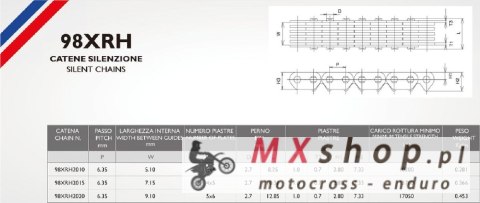 MORSE ŁAŃCUSZEK ROZRZĄDU 98XRH2015 142 OGNIWA POLARIS RANGER RZR XP 900 '11-'14 ZAKUTY (ZAMKNIĘTY)