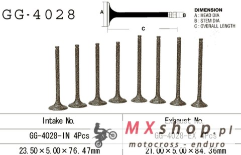 VESRAH ZAWÓR SSĄCY KAWASAKI EL 250 '88-91, EX 250 '88-07' (OEM: 12004-1074) (1SZT.) (MADE IN JAPAN)