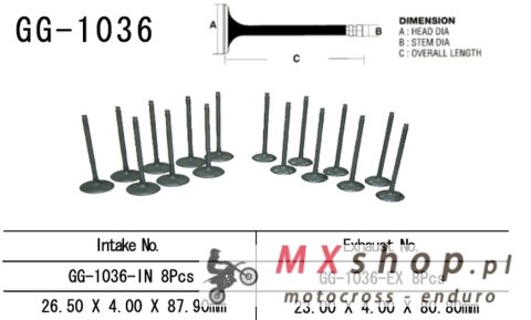 VESRAH ZAWÓR WYDECHOWY HONDA CBR 600 F4 '99-06'(23,00X4,00X80,80MM) (OEM: 14721-MBW-000) (1SZT.) (MADE IN JAPAN)