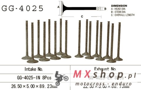 VESRAH ZAWÓR WYDECHOWY KAWASAKI GPZ 750 '83-85, GPX 750R '87-90' (OEM: 12005-1077) (1SZT.) (MADE IN JAPAN)