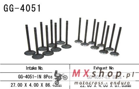 VESRAH ZAWÓR WYDECHOWY KAWASAKI ZX6R '03-04, ZX 6RR '03 (OEM: 12005-1347) (1SZT.) (MADE IN JAPAN)