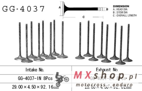 VESRAH ZAWÓR WYDECHOWY KAWASAKI ZX 9R '94-97, ZXR 750L '94-95' (OEM: 12005-1198) (1SZT.) (MADE IN JAPAN)