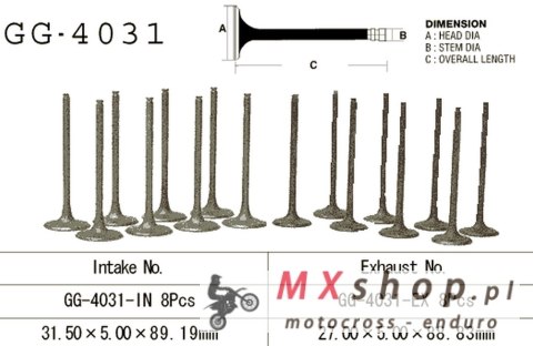 VESRAH ZAWÓR WYDECHOWY KAWASAKI ZRX 1100/1200 (OEM: 12005-1148) (1SZT.) (MADE IN JAPAN)