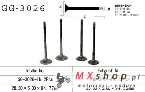 VESRAH ZAWÓR WYDECHOWY SUZUKI DR 250 S/SE '90-95' (OEM: 12912-15D01) (1SZT.) (MADE IN JAPAN)
